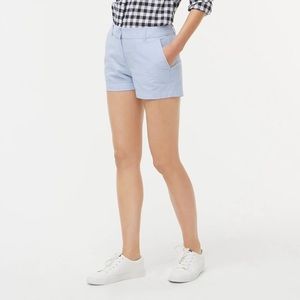 J.Crew pale blue “powdered oxford” short in cotton, NEW NWT Size 10, “City Fit”